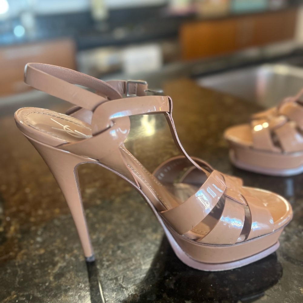 YSL patent leather tributes 105 platform sandals sz 39 - Picture 13 of 17